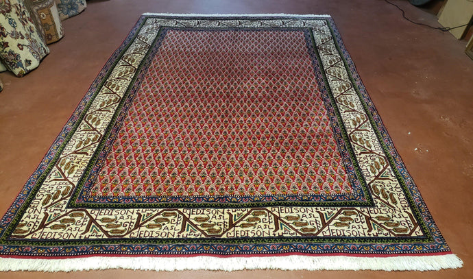 6x9 Finely Woven Turkish Tribal Rug, Boteh/Paisley Pattern, Red & Beige Area Rug, Vintage Wool Carpet, Entryway Rug, Hand-Knotted Foyer Rug - Jewel Rugs