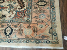 9' X 12' Hand Knotted Indian Agra Wool Rug Vegetable Dyes Handmade Beige Ivory - Jewel Rugs