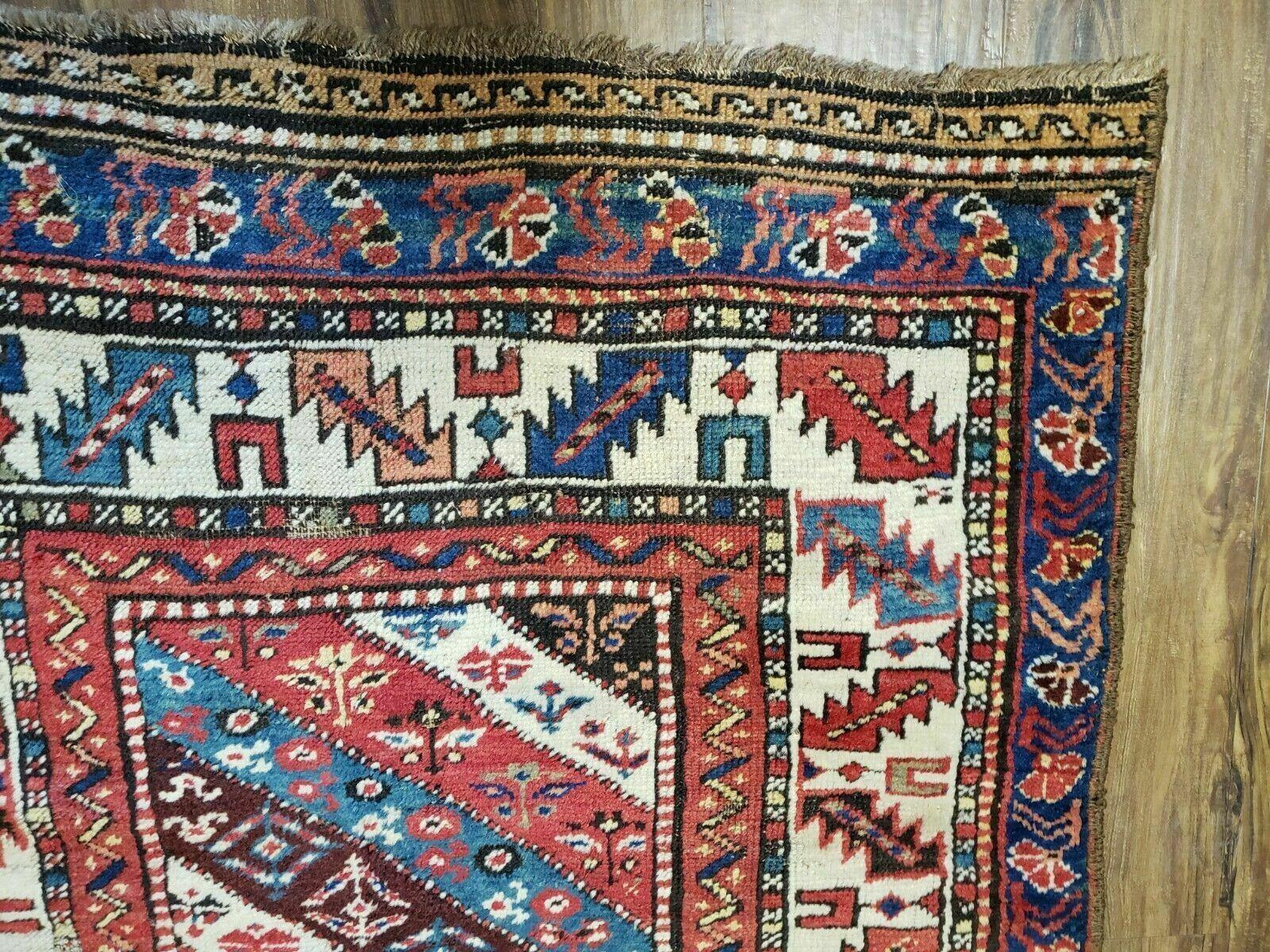 3' 5" X 8' 4" Antique Handmade Caucasian Wool Rug Runner Talesh Tribal Organic - Jewel Rugs