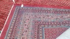 Persian Sarouk Mir Pattern, Red and Beige, Hand-Knotted, Wool, Paisley Boteh Design, 9'9" x 13', Semi Antique - Jewel Rugs