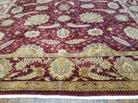 9' X 12' Vintage Fine Handmade Indian Agra Wool Rug Red Wow - Jewel Rugs