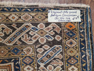 Antique Caucasian Shirvan Area Rug 4x5, 1920s Kuba Rug, Caucasus Mountains Wool Hand-Knotted Dagestan Carpet, Ivory Blue Yellow, Collectible - Jewel Rugs