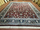 8' X 10' Handmade India Agra Larastan Wool Rug Floral Hand Knotted Red Beauty - Jewel Rugs