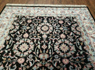 6' X 9' Handmade Indian Agra Wool Rug Carpet Vegetable Dyes Black - Jewel Rugs