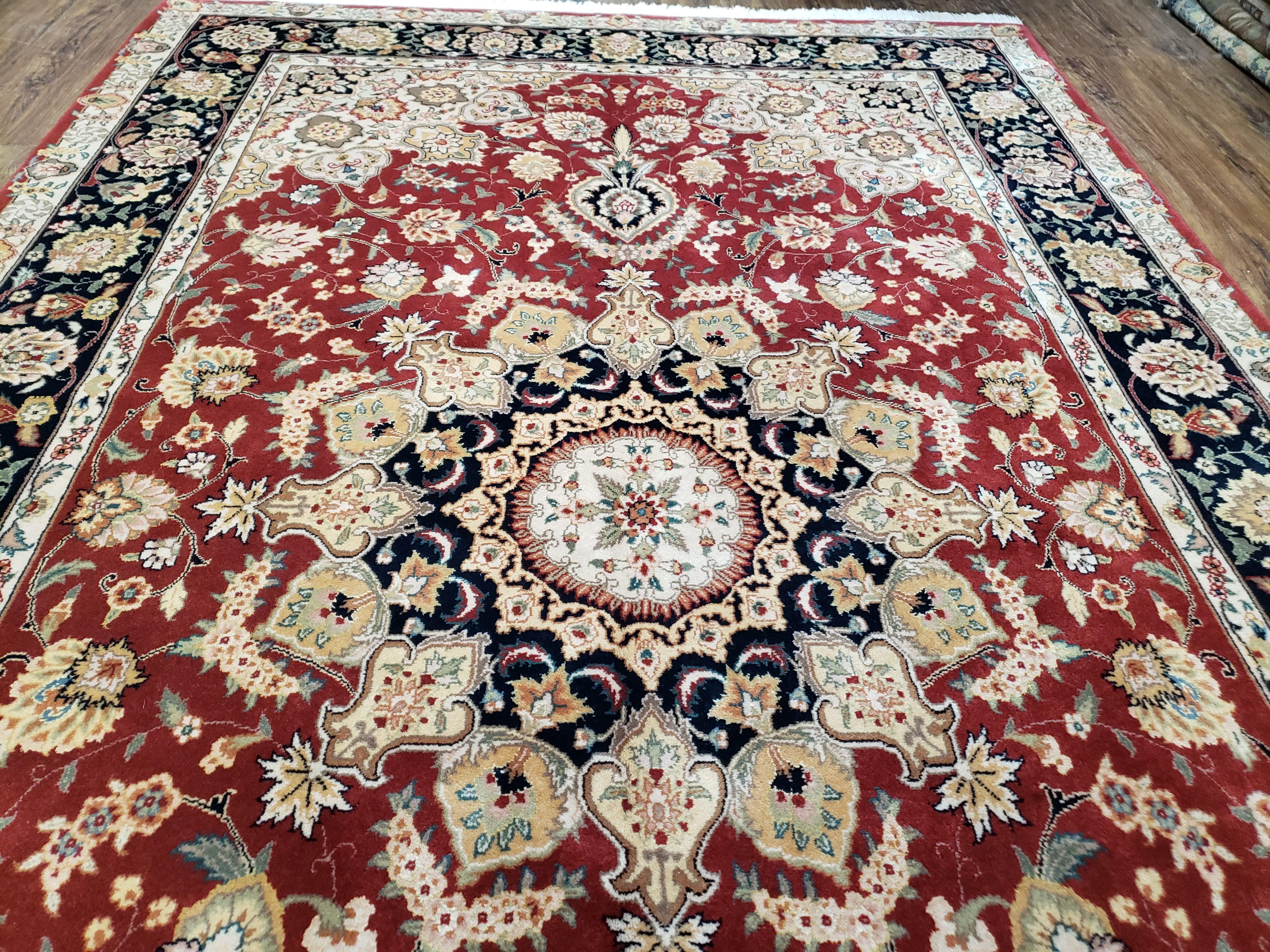 6.5 x 9.5 Medallion Rug 6x9 Vintage Pak Persian Rug, Red Pakistani Rug, Traditional Oriental Rug, Vintage Wool Rug, 5.9 x 9.6 Rug Nice - Jewel Rugs