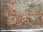 Vintage Indo Mahal Area Rug 9x12, Wool Hand-Knotted Laurel Green & Auburn Indian Carpet, 9 x 12 Floral Carpet, Living Room Rug - Jewel Rugs