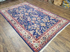 Beautiful Indo Persian Blue Rug 5x8, Allover Floral Pattern, Indo Mahal Blue and Beige Oriental Carpet, Medium Pile, 5 x 8 Medium Sized Rug - Jewel Rugs