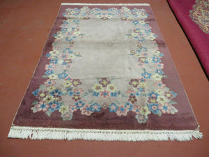 4' X 6' Vintage Handmade Chinese Art Deco Nicholas Wool Rug Carpet - Jewel Rugs