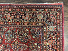 1920s Persian Sarouk Rug 9x12, Red Persian Carpet, High Quality Persian Rug, Allover Floral Pattern, Antique Oriental Rug, Wool Handmade Room Sized - Jewel Rugs