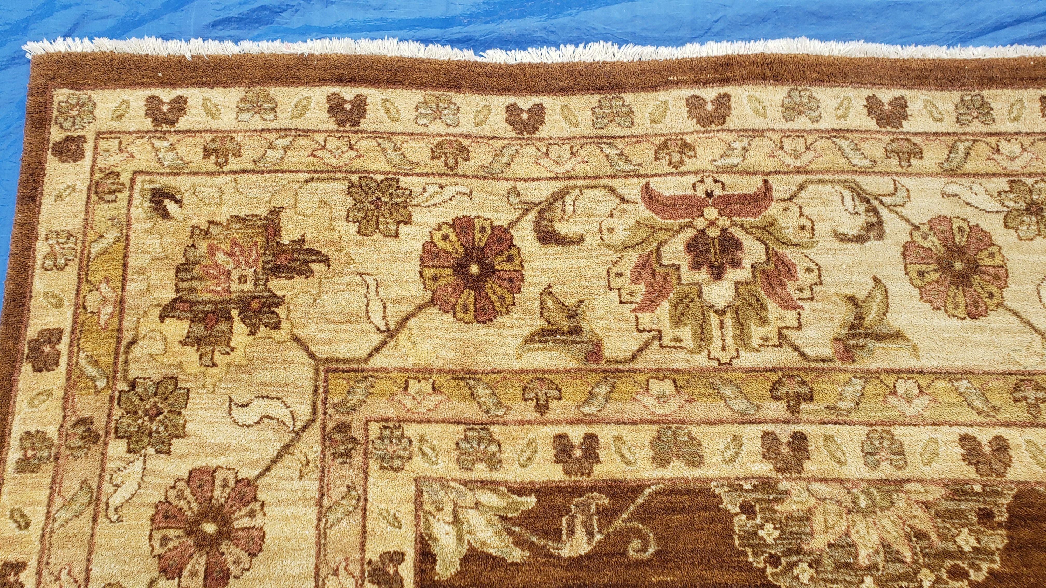 10x14 Indo-Persian Rug, 10 x 14 Mahal Sultanabad Carpet, Indian Oriental Rug 10x14, Burnt Orange & Beige Color, Handmade Wool Area Rug - Jewel Rugs