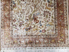 Silk Turkish Hereke Rug 3x5, Tree of Life Silk Oriental Carpet With Animal Motifs, Very Fine Silk Rug, Top Quality Area Rug, Hand Knotted - Jewel Rugs