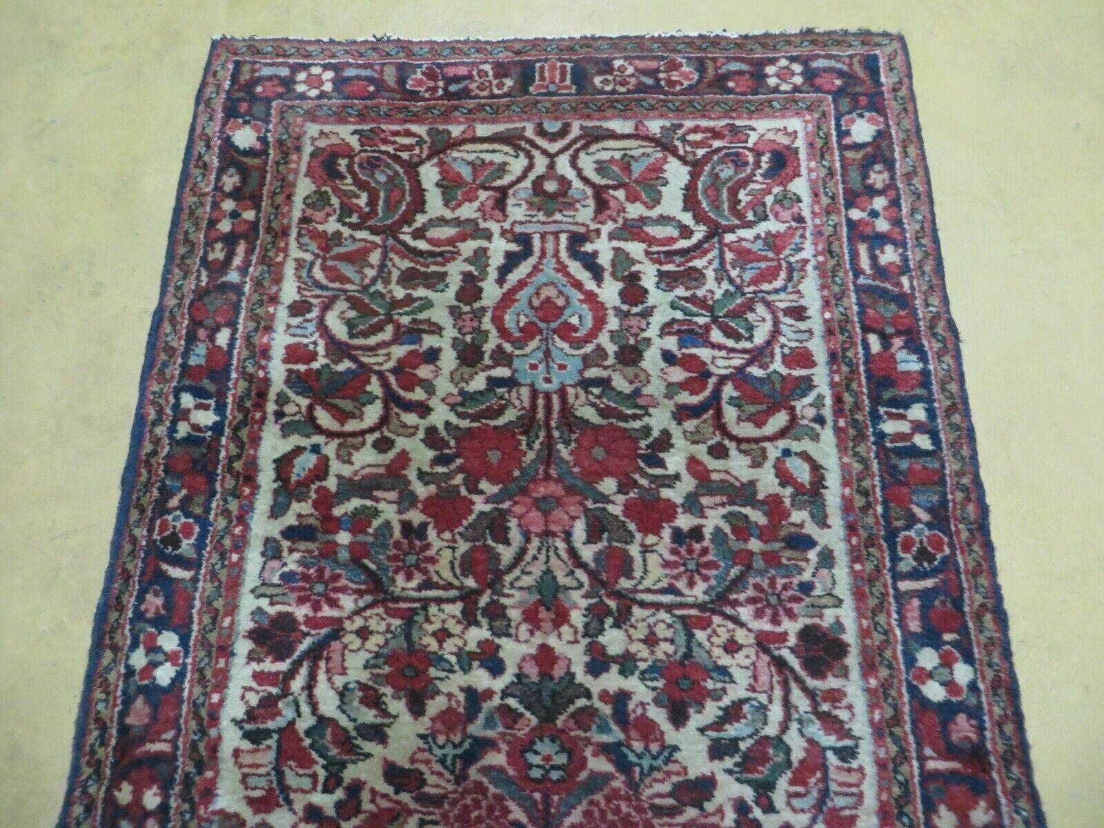 3' X 6' Antique Handmade India Floral Oriental Wool Rug Vegetable Dye Nice - Jewel Rugs