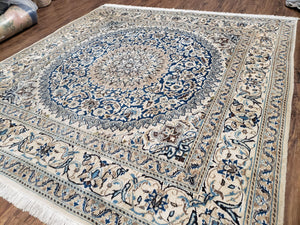 Handmade Square Rug 6x6 Oriental Wool Carpet With Silk 6.5 x 6.5 Rug 7x7 Square Rug Turkish Rug Square Persian Rug Nice - Jewel Rugs