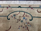 Chinese Art Deco Rug 9x12, Antique Nichols Carpet 9 x 12 ft, Peking Rug, Large Asian Oriental Room Sized Rug, Semi Open Field, Wool Handmade - Jewel Rugs