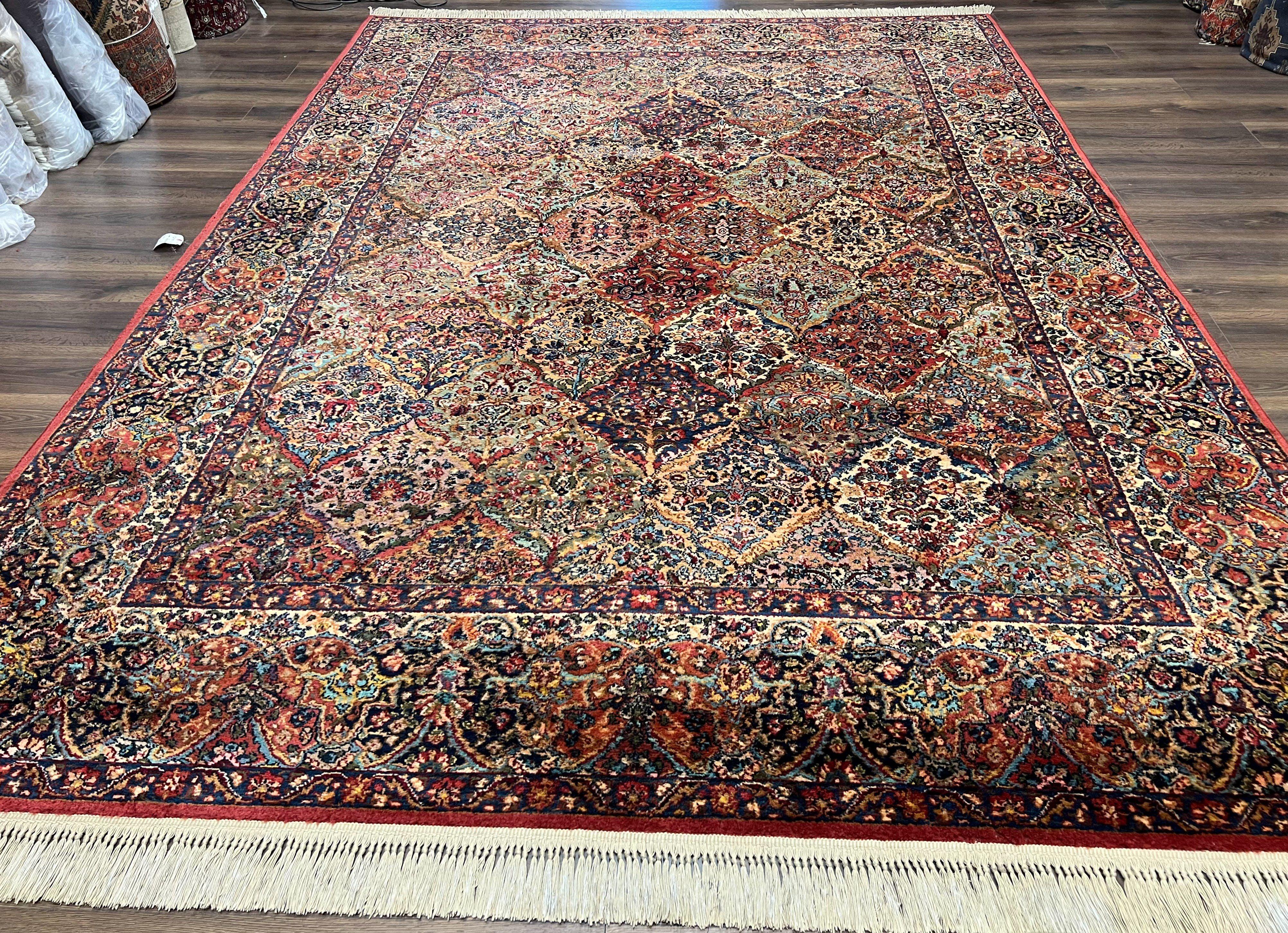 Karastan Multicolor Panel Kirman Rug #717, Wool Karastan Rug 8' 8" x 12', Vintage Multipanel Kirman, Original Karastan Collection 700 Series - Jewel Rugs