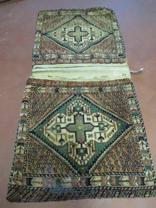 30" X 65" Antique Handmade TURKISH Tribal Wool Rug Double Bags Tobreh - Jewel Rugs