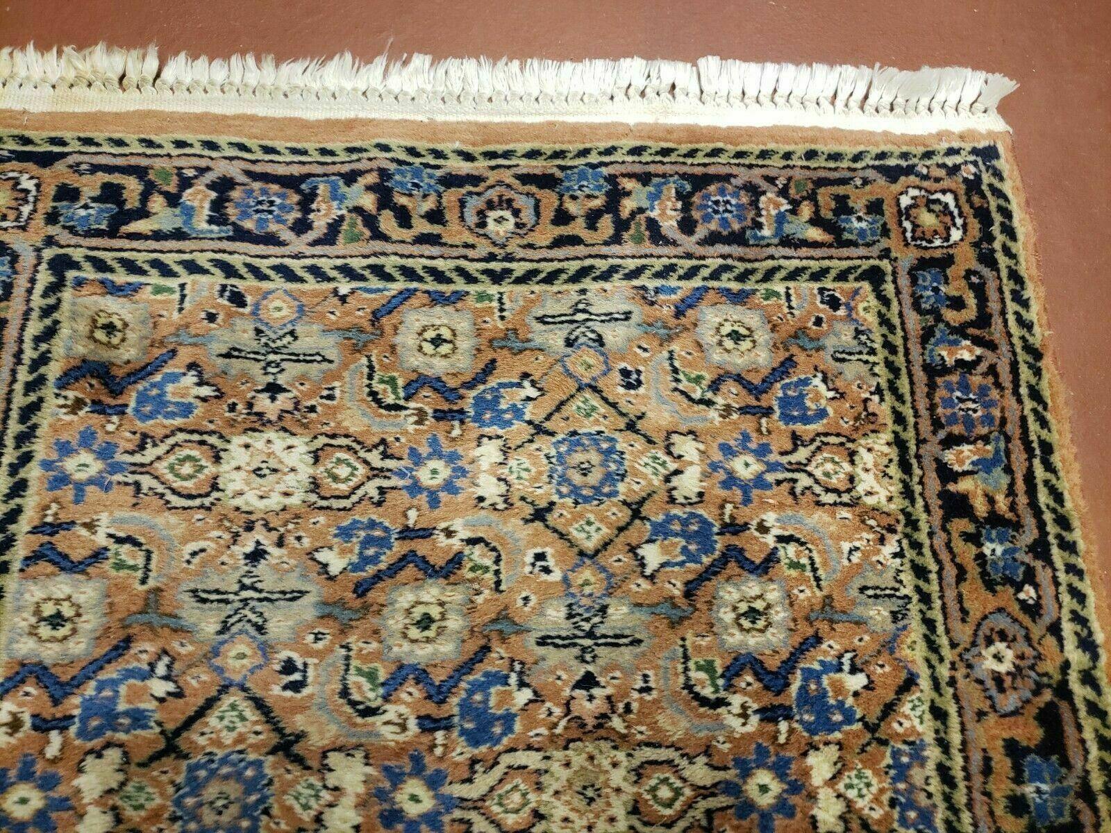 2' 7" X 10' Vintage Handmade India Floral Oriental Wool Rug Veg Dye Runner Nice - Jewel Rugs