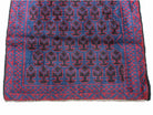 2' 9" X 4' 6" Vintage Handmade Tribal Wool Rug Balouchi Rug Afghan Rug Red Blue - Jewel Rugs