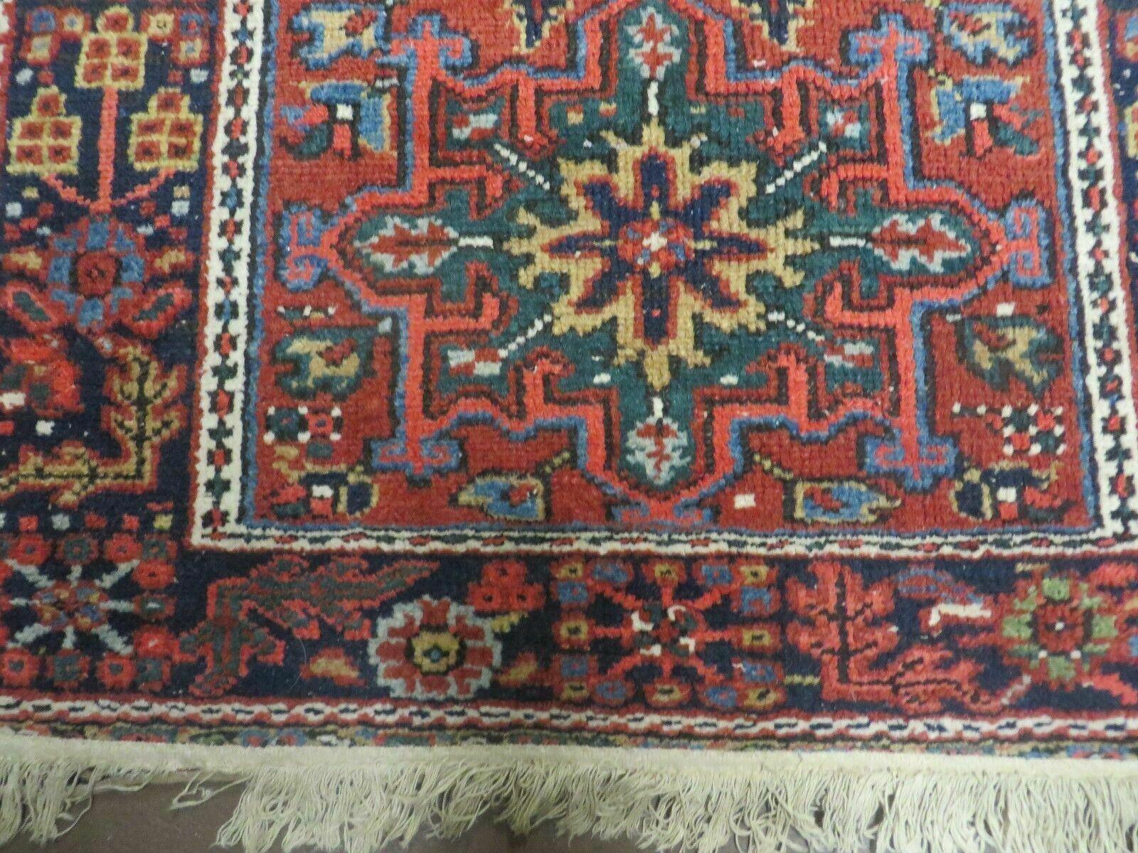 3' X 4' Antique Handmade Indian Wool Rug Vegetable Dyes Red - Jewel Rugs