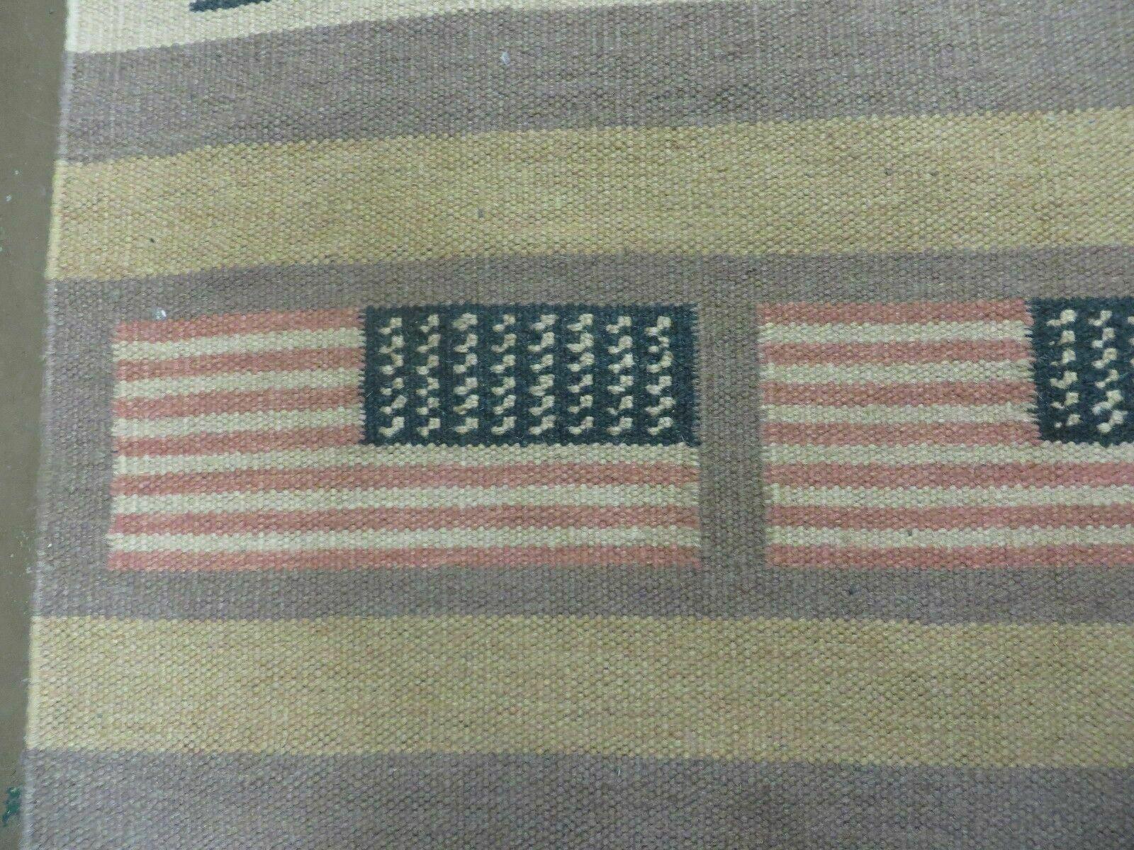 5' X 8' Hand Woven Wool Rug US Flag American Contemporary Kilim Dhurrie Modern - Jewel Rugs