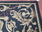 Black and Tan Aubusson Rug, 10 x 14 Aubusson Carpet, New Aubusson Rug, Elegant, Wool, Handmade Area Rug, Flatweave Rug, Large Aubusson Rug - Jewel Rugs