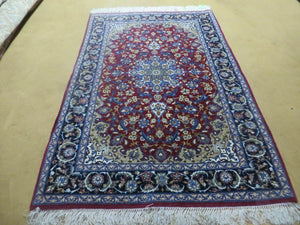 4' X 6' Vintage Handmade Fine Oriental Wool Silk Rug Carpet Hand Knotted Wow - Jewel Rugs