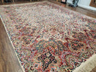 8' 8" X 12' Karastan Made Floral Kirman # 742 Wool Rug American Ivory/Beige Nice - Jewel Rugs