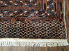 9' 5" X 12' Vintage Handmade Bokhara Turkoman Yamud Pakistan Wool Rug - Jewel Rugs