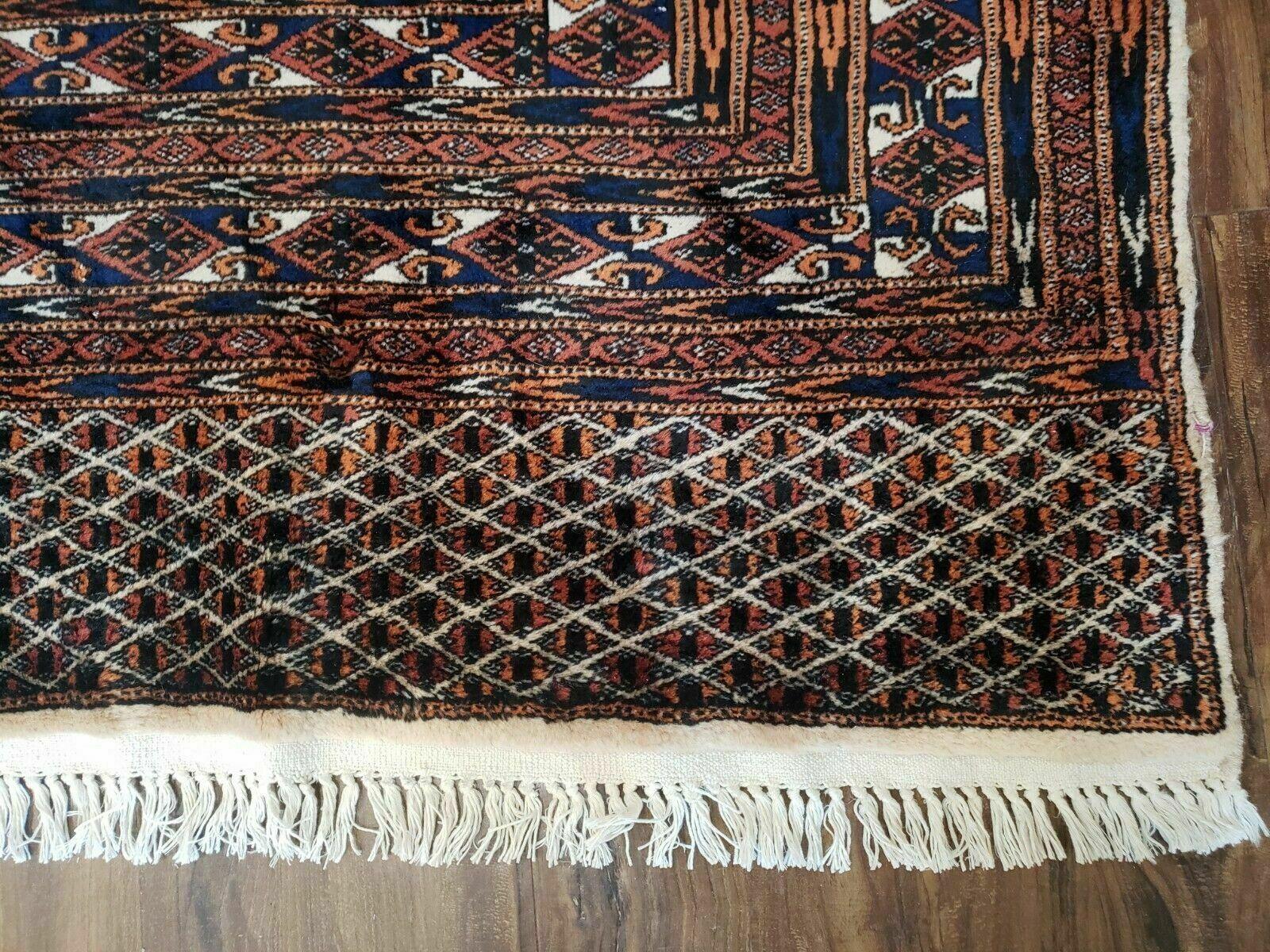 9' 5" X 12' Vintage Handmade Bokhara Turkoman Yamud Pakistan Wool Rug - Jewel Rugs