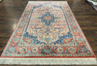 Karastan Medallion Serapi Rug #736, Wool Karastan Carpet 5.9 x 9, Discontinued Original 700 Series Karastan Area Rug 6x9 Vintage, Red Blue - Jewel Rugs