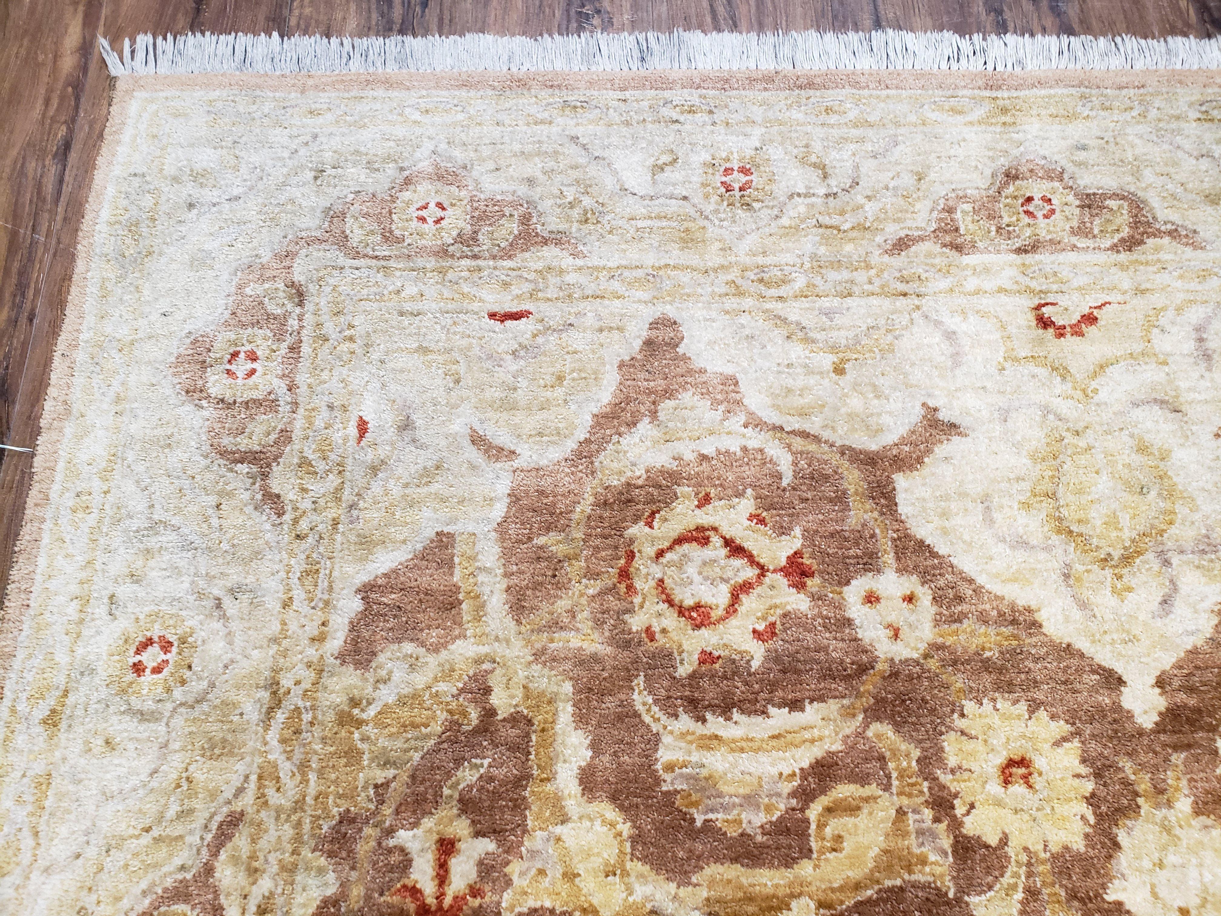 6x9 Pakistani Peshawar Rug, Handmade Wool Carpet, Soft Neutral Colors Rug, Vintage Rug for Modern Home - Jewel Rugs