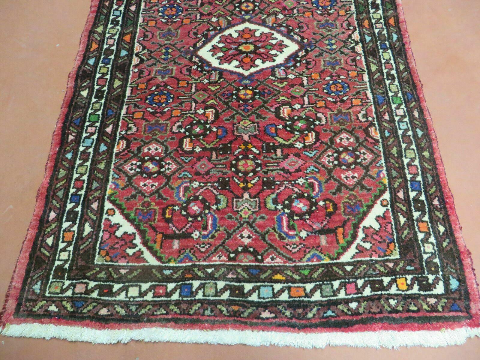 2.5' X 4' Vintage Red Handmade Indian Floral Oriental Rug - Jewel Rugs