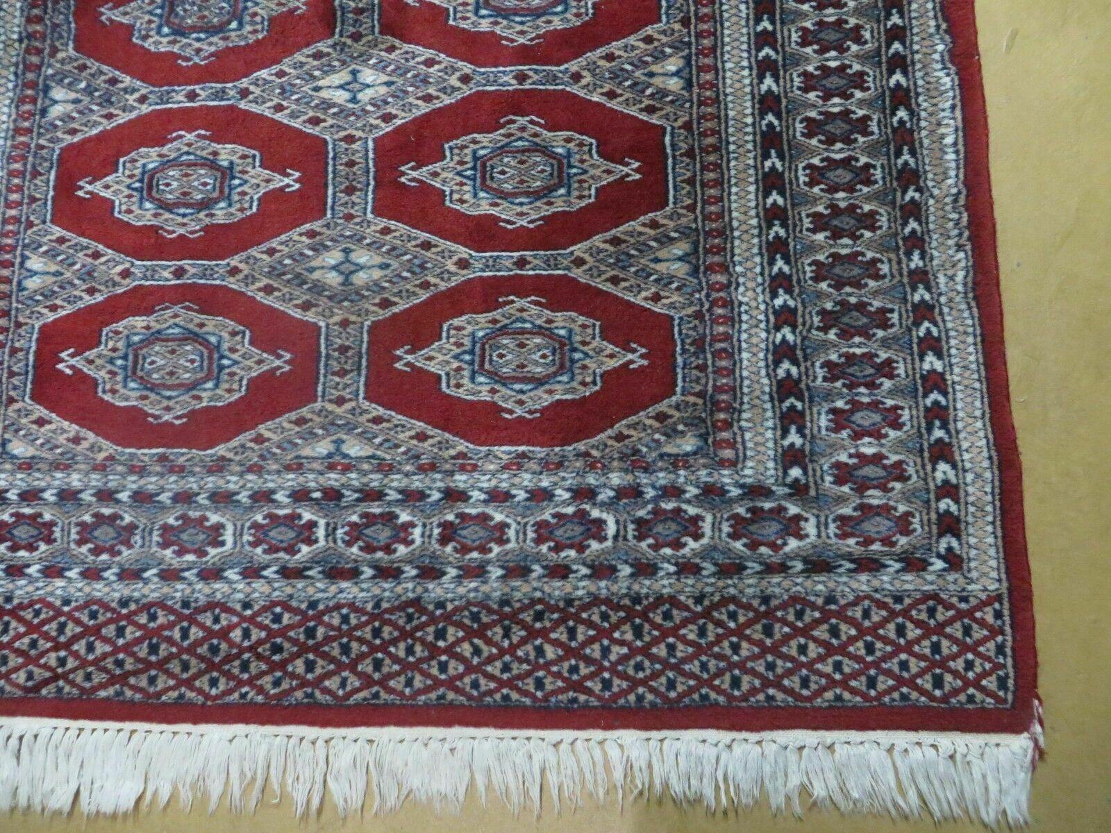 4' X 6' Vintage Handmade Pakistan Turkoman Bokhara Fine Woven Wool Rug Nice - Jewel Rugs