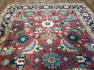 6' X 9' Vintage Handmade Indo Heriz Serapi Wool Rug Carpet Red Nice - Jewel Rugs