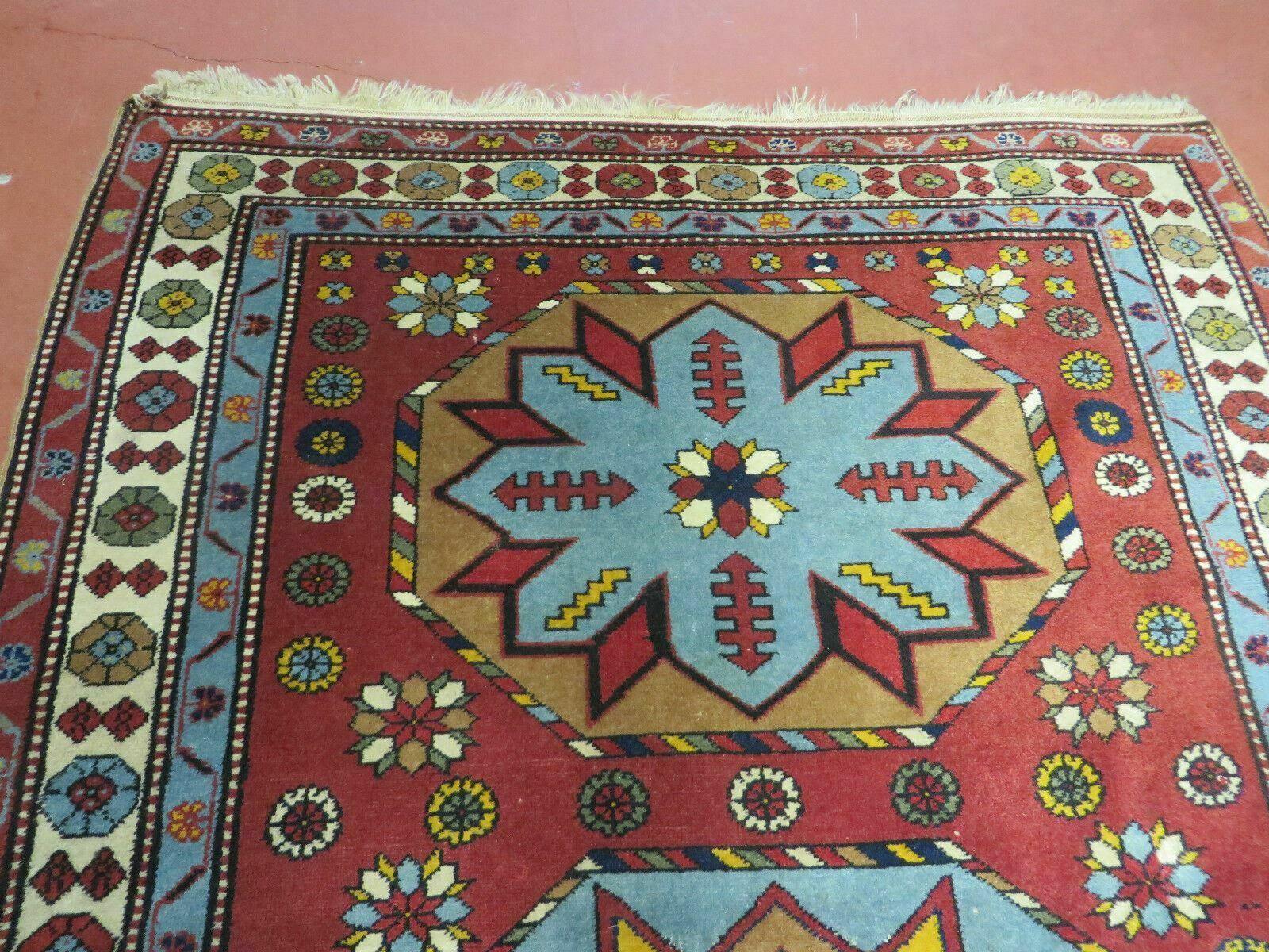 4' X 6' Vintage Handmade Caucasian Shirvan Russian Armenian Wool Rug Colorful - Jewel Rugs