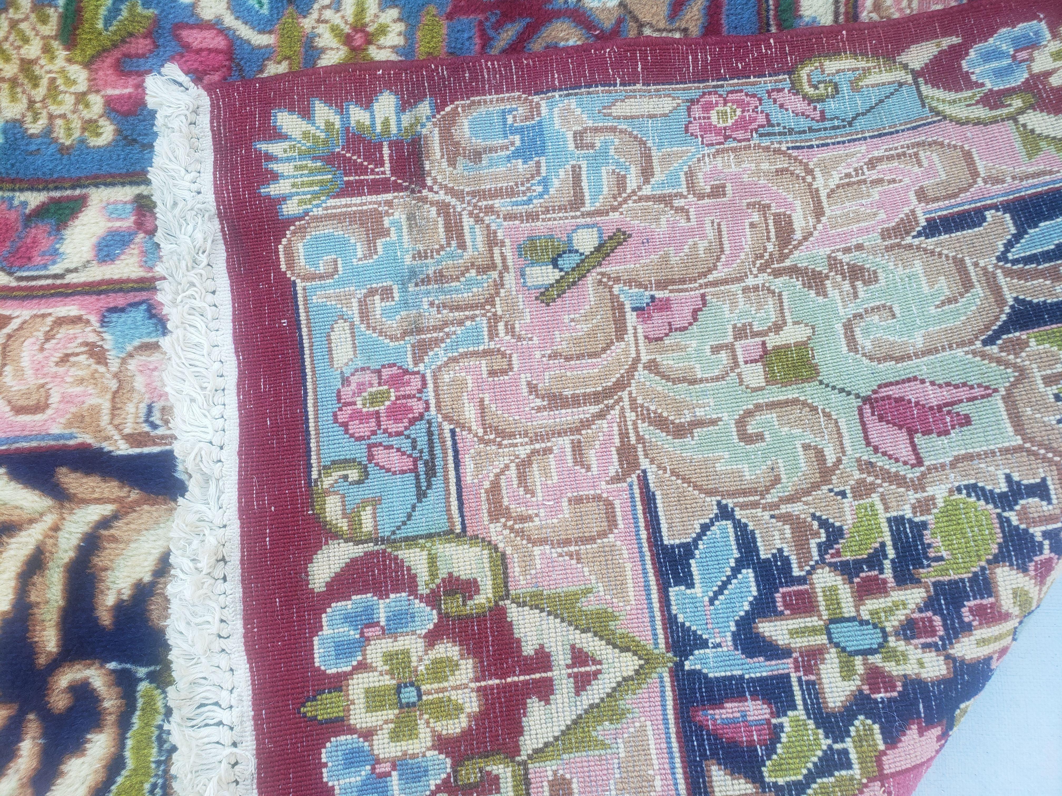 Antique Persian Kirman Rug 10x17 Oriental Carpet 10 x 17, Red, Multicolor, Namazian Signature Master Weaver, Shabby Chic, Semi Open Field - Jewel Rugs