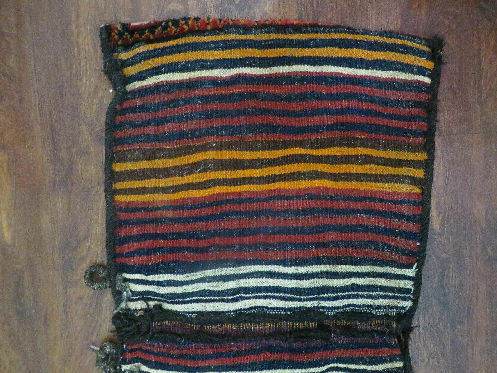 2' X 3' Antique Handmade Turkish Wool Rug Double Saddle Bags Tobreh Nice - Jewel Rugs