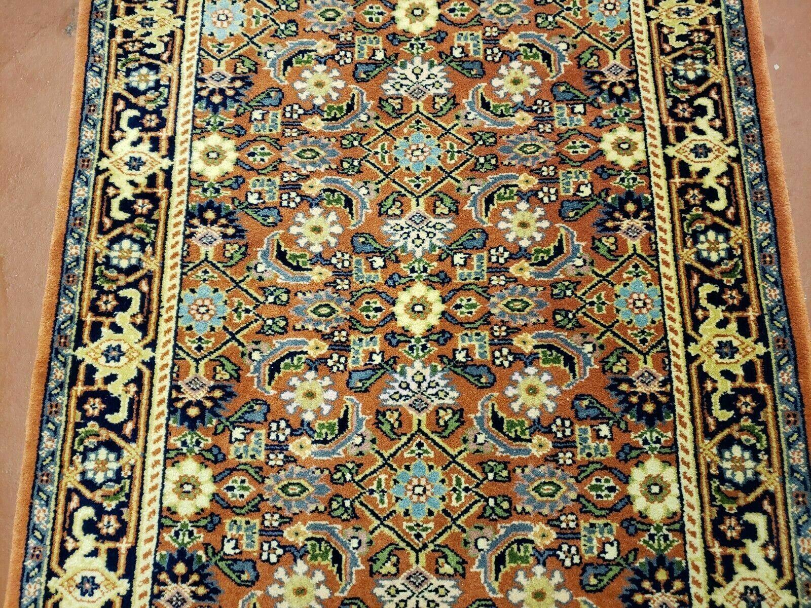 2' 7' X 4' Vintage Handmade India Amritsar Wool Floral Rug Vegetable Dyes Nice - Jewel Rugs