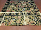 6' X 9' Vintage Handmade English Design Needlepoint Wool Rug Flat Weave Nice - Jewel Rugs