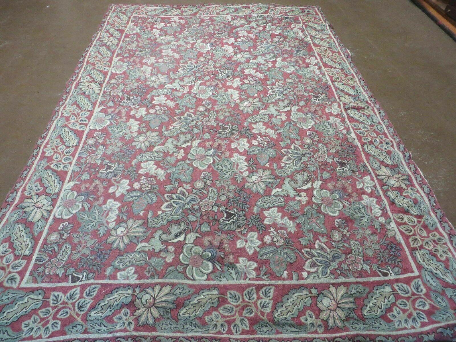 6' X 9' Vintage Indian Embroidery Hand Stitched Asmara Kashmir Rug Wool Nice - Jewel Rugs