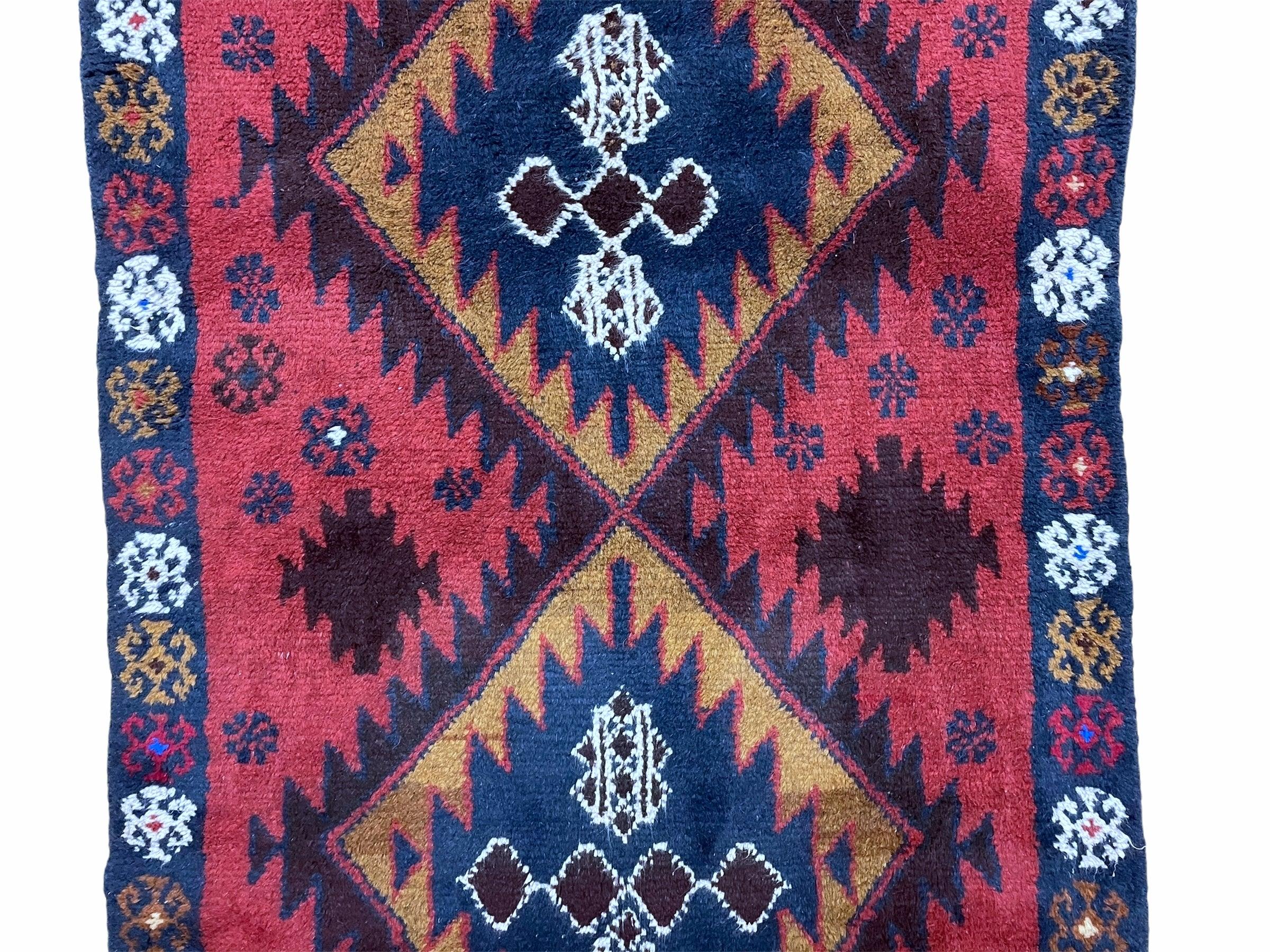 3 X 5 Vintage Handmade Tribal Wool Rug Baluchi Rug Afghan Balouch Rug Red Nice - Jewel Rugs