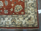 6' X 9' Vintage Fine Handmade Peshawar Agra Chobi Wool Rug Vegy Dye Tomato Nice - Jewel Rugs