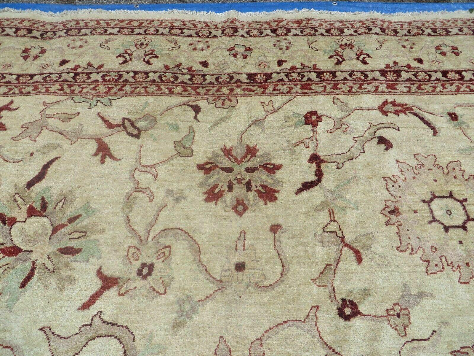 10' X 14' Vintage Hand Knotted Made Indian Agra Wool Rug Vegetable Dyes - Jewel Rugs