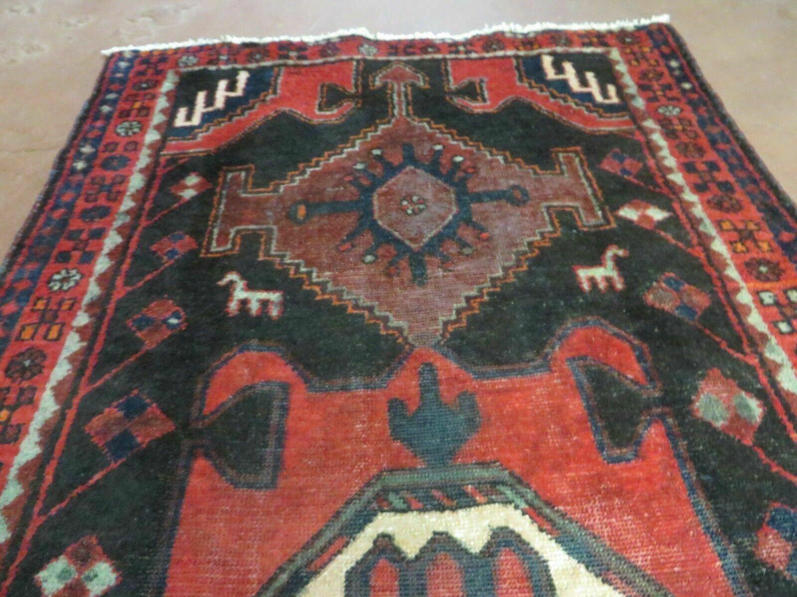 4' X 8' Antique Handmade India Geometric Oriental Tribal Wool Rug Red # 603 - Jewel Rugs