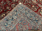 Wonderful Red Persian Sarouk Rug 9x12, 1920s Antique Persian Carpet, Floral Allover Hand Knotted Wool Oriental Rug, Room Sized Rug, Living Room Rug - Jewel Rugs