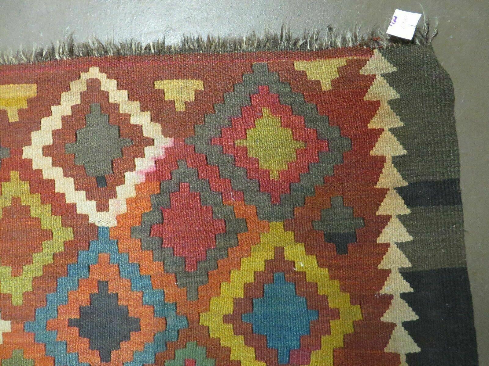 7' X10' Antique Afghan Kilim Handmade Flat Weave Wool Rug Vegy Organic Colorful - Jewel Rugs