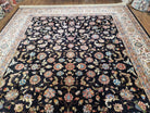 Karastan Rug 8.8 x 12, Black Kashann #796, Original Karastan Collection, Karastan Wool Area Rug, 700 Series, Floral Pattern, Discontinued - Jewel Rugs