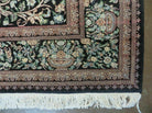 9' X 12' Vintage Handmade Pakistan Floral Wool Rug Black Detailed Nice - Jewel Rugs