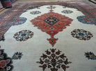 9' X 12' Vintage Fine Handmade India Floral Wool Rug Open Field Ivory Wow - Jewel Rugs