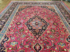 8' X 11' Vintage Handmade Authentic Oriental Wool Rug Pink/Red Teal Wow - Jewel Rugs